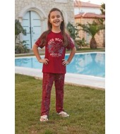 Feyza 3218 Kız Çocuk Kısa Kol Pijama Takım