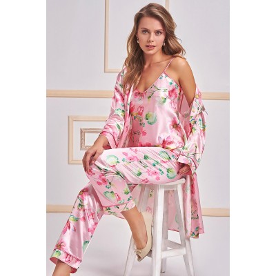 Nurteks 5957 Kadın 3'Lü Saten Pijama Takımı