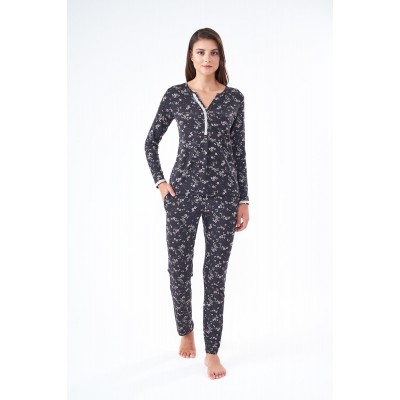 PJS Kadın Dantel Detaylı Pijama Takım 22406