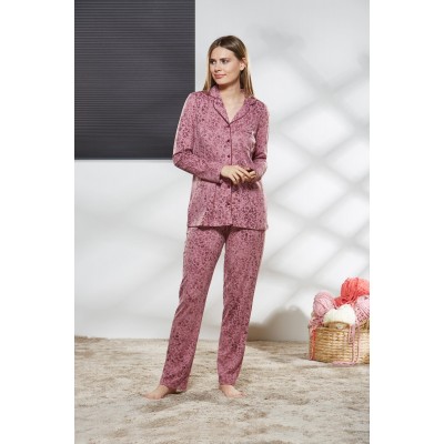 PJS Kadın Düğmeli Pijama Takımı Pjs21148