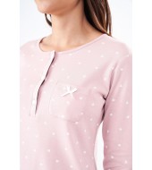PJS Kadın Patlı Emprime Puanlı Pijama Takım 22401