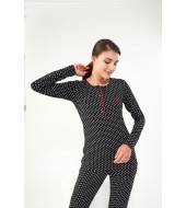 PJS Kadın Patlı Puanlı Pijama Takım 22421