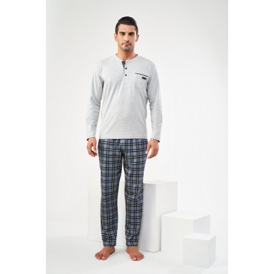 PJS Erkek Patlı Ekose Pijama Takım 22621