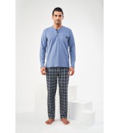 PJS Erkek Patlı Ekose Pijama Takım 22621